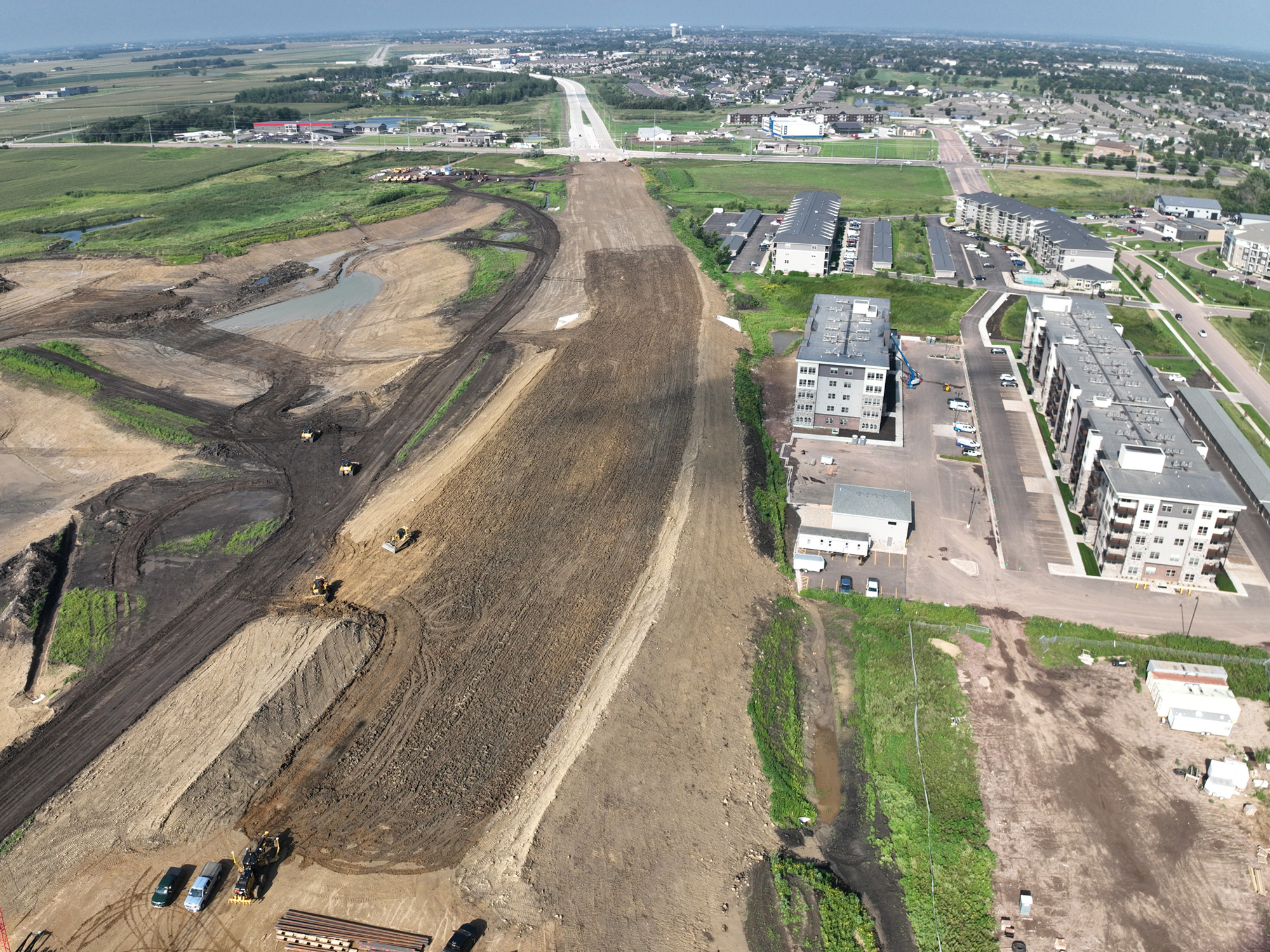 Drone view of construction area.
