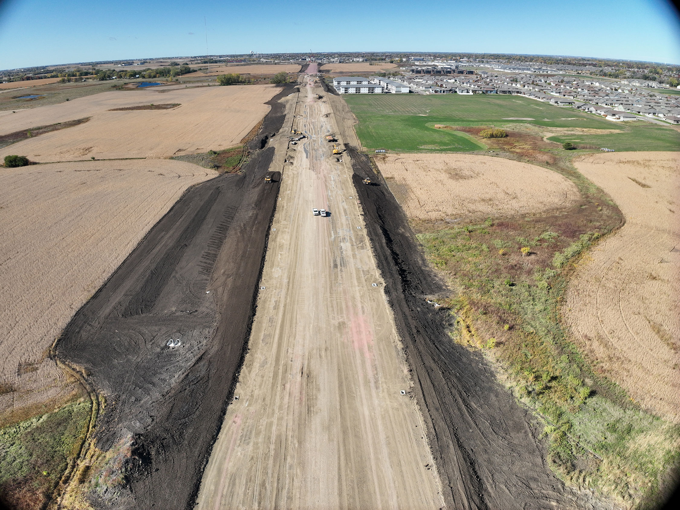 Drone view of construction area.