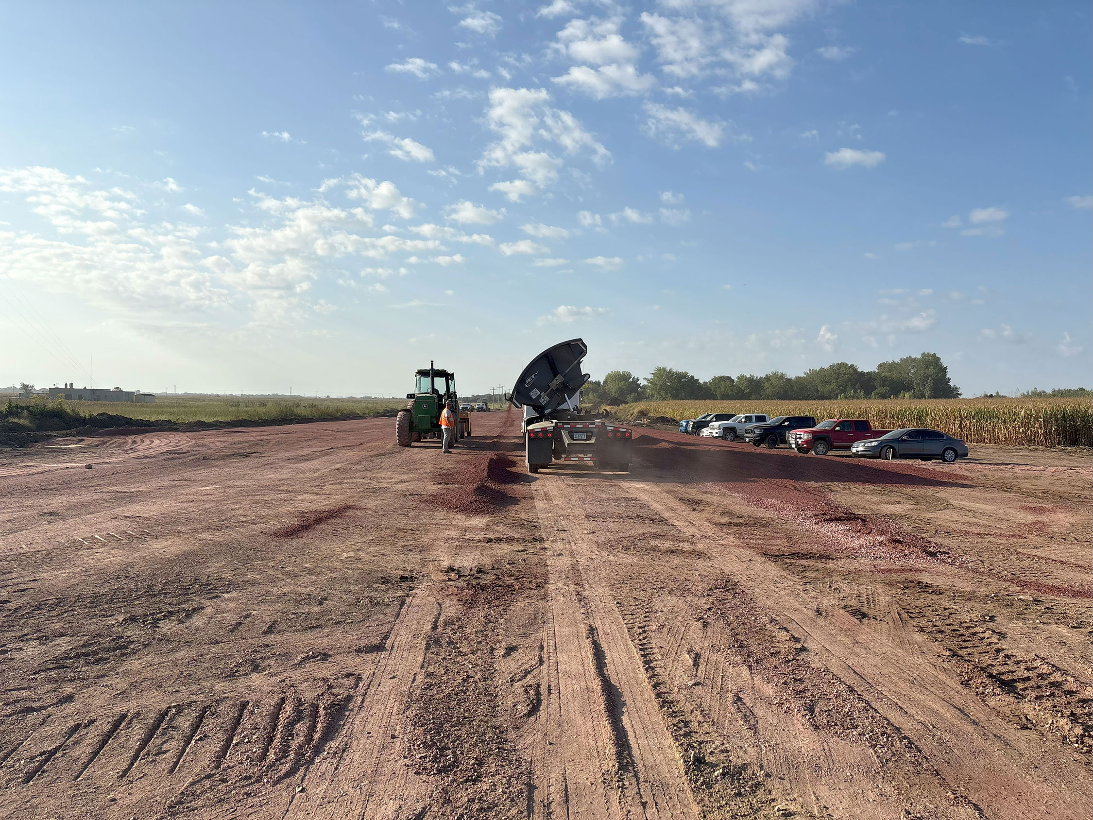 Drone view of construction area.