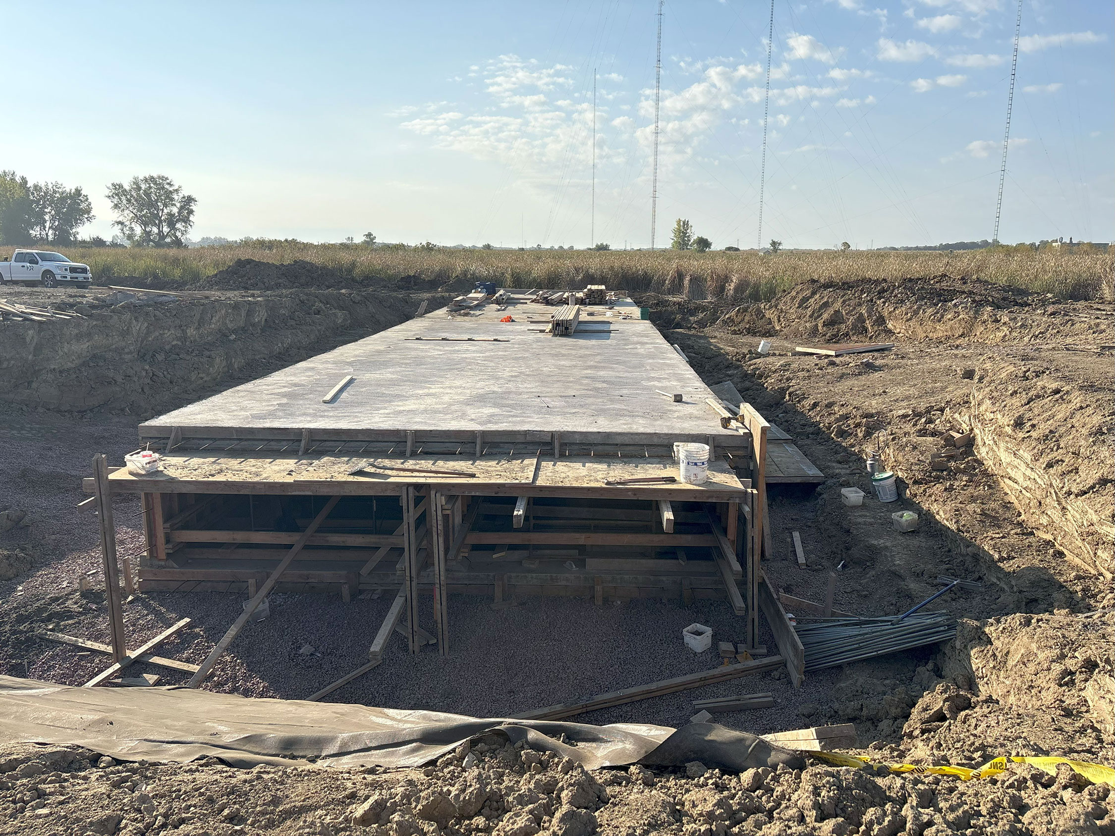 Drone view of construction area.