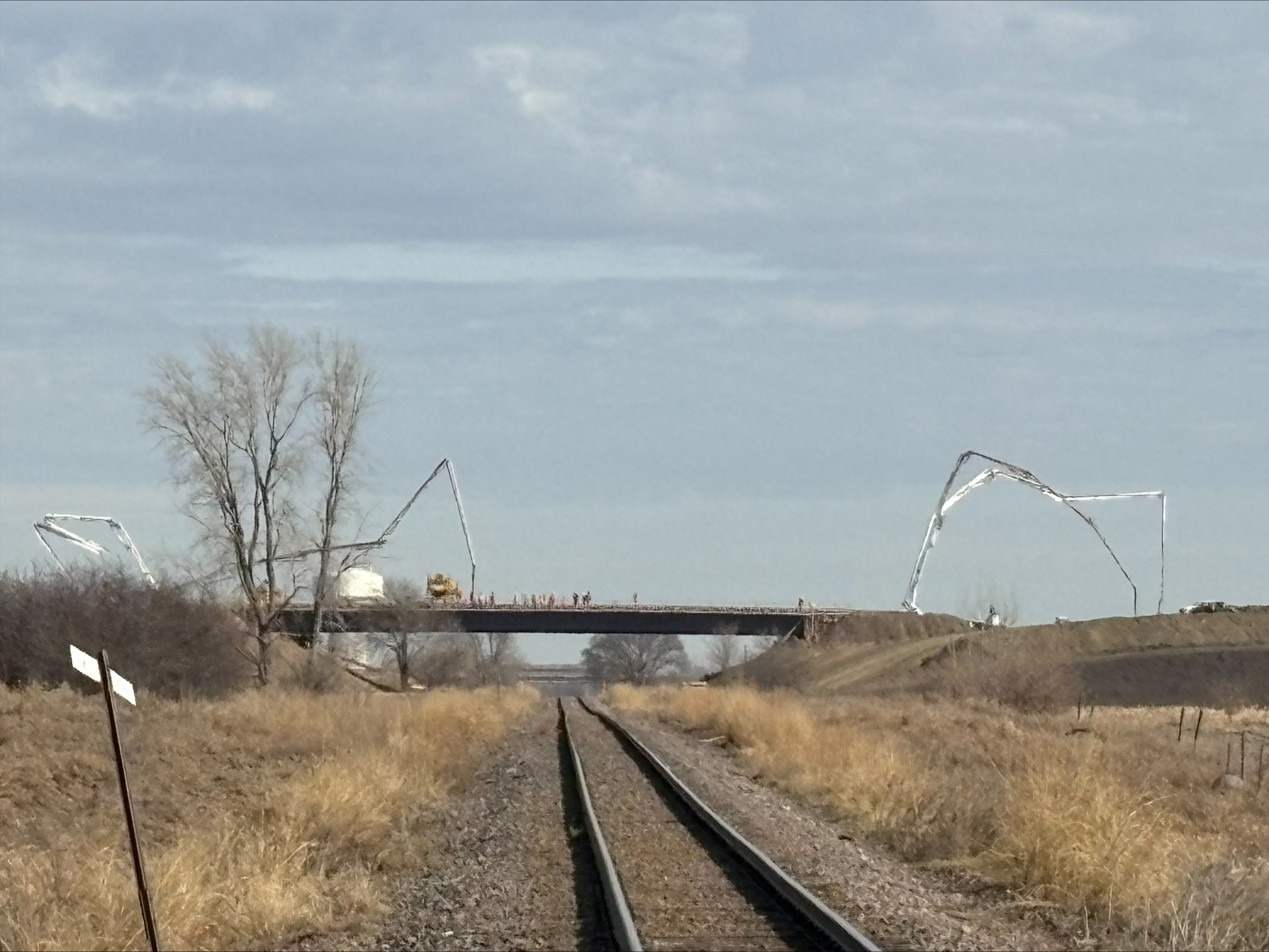 Construction area from down nearby train tracks